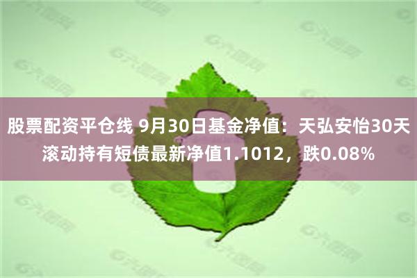 股票配资平仓线 9月30日基金净值：天弘安怡30天滚动持有短债最新净值1.1012，跌0.08%